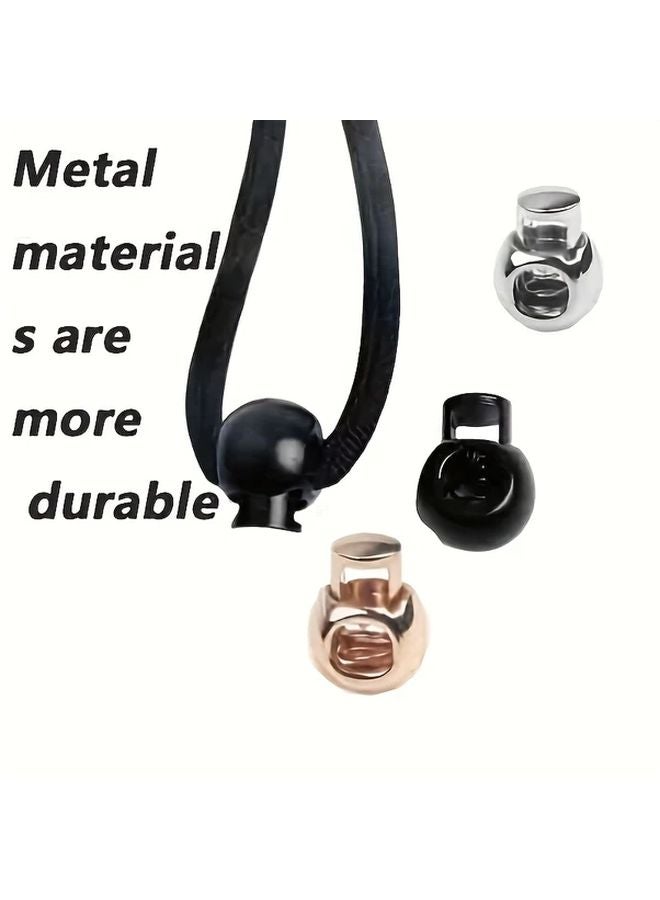 Silvery Metal Spring Buckle Set 6pcs Adjustable Shoelace Cord Fasteners - Image 4